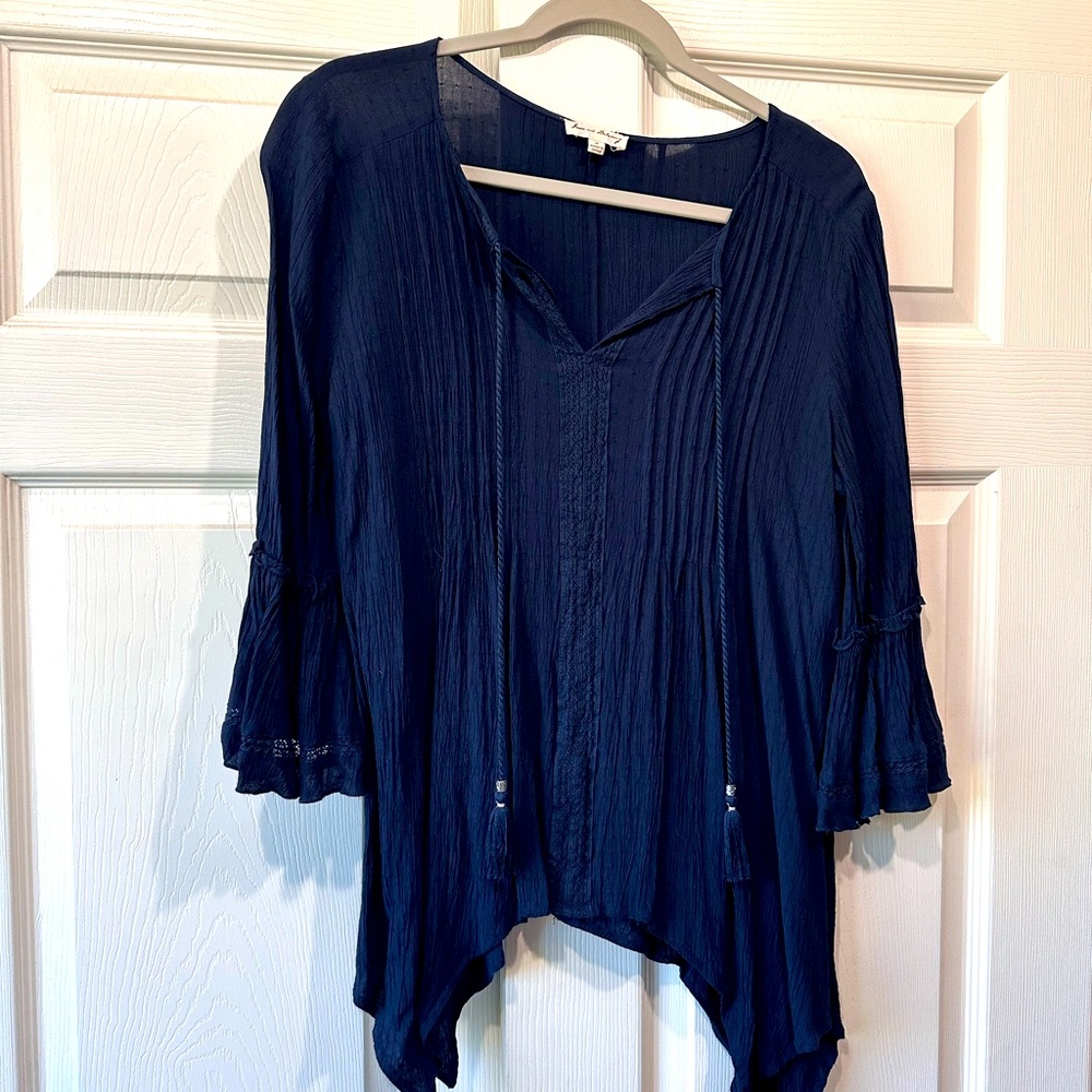 Navy BOHO Blouse, Women’s Medium